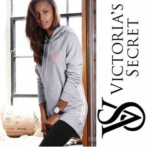Victoria’s Secret | Gray Striped Embroidered Pullover Hoodie | Size Small